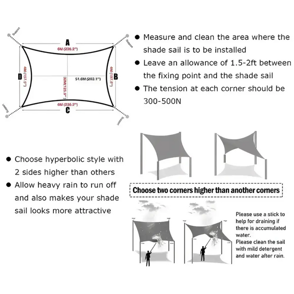 Toldo Vela Cuadrado Granate
