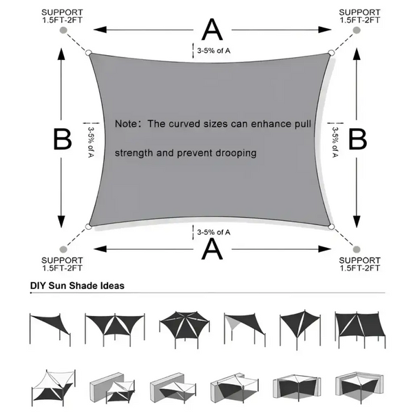 Toldo Vela Rectangular Granate