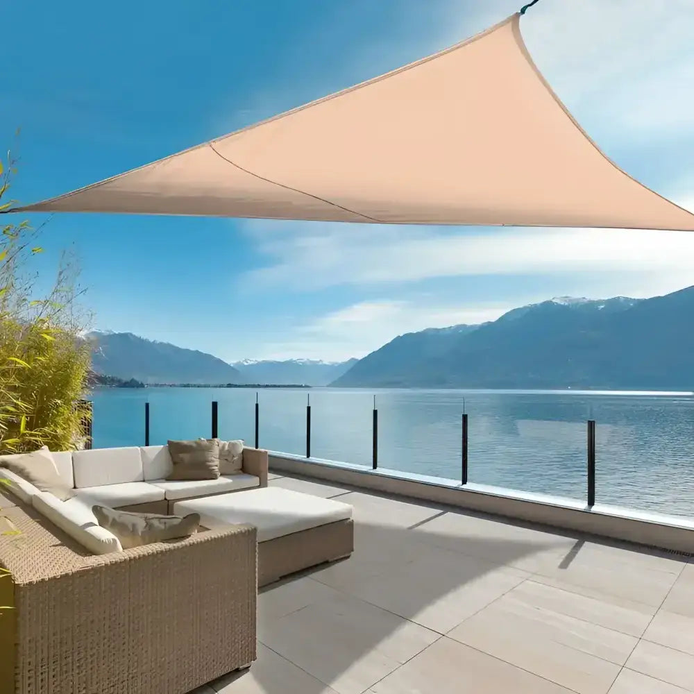 Toldo Vela Triangular Rosa Palo