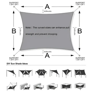 Toldo Vela Rectangular Negro