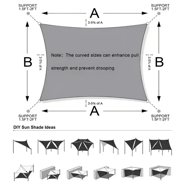 Toldo Vela Cuadrado Blanco