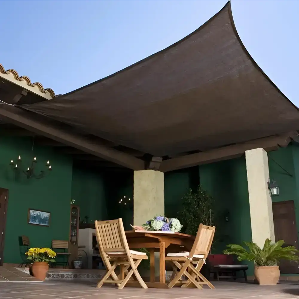 Toldo Vela Cuadrado Marron