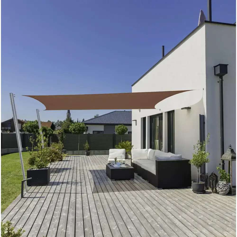 Toldo Vela Rectangular Marron